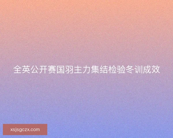 全英公开赛国羽主力集结检验冬训成效